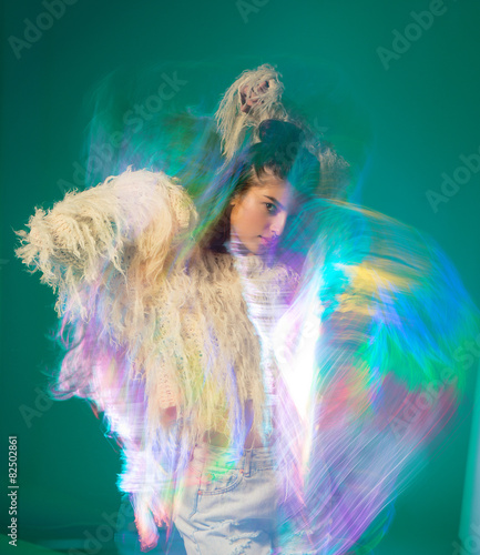 Art fashion portrait abstract color background