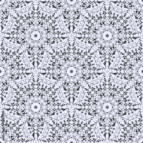 Abstract Seamless Black and White Color Geometric Vector Pattern