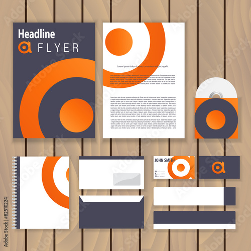 Creative orange infinity corporate identity. 