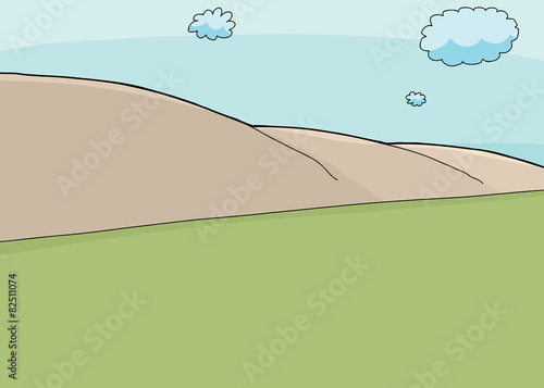 Hillside Scene and Pretty Sky