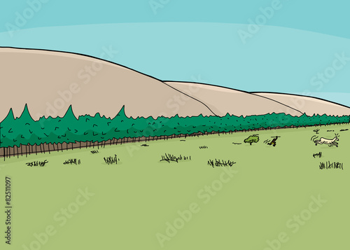 Man Hunting Deer in Wilderness