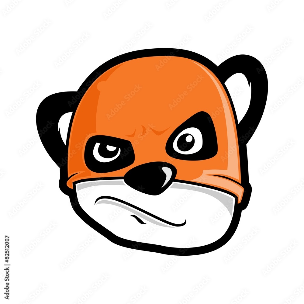 Ninja panda with orange mask Stock Vector | Adobe Stock
