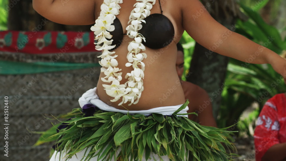 Hawaiian Woman Coconut Bra Close Slight Smile Stock Photo - Image of body,  dancer: 54316772