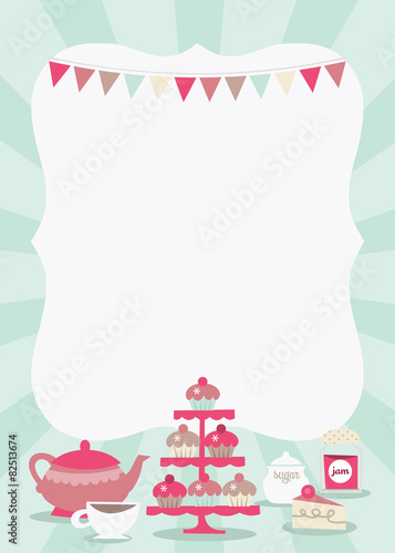 Retro Tea Party copy space