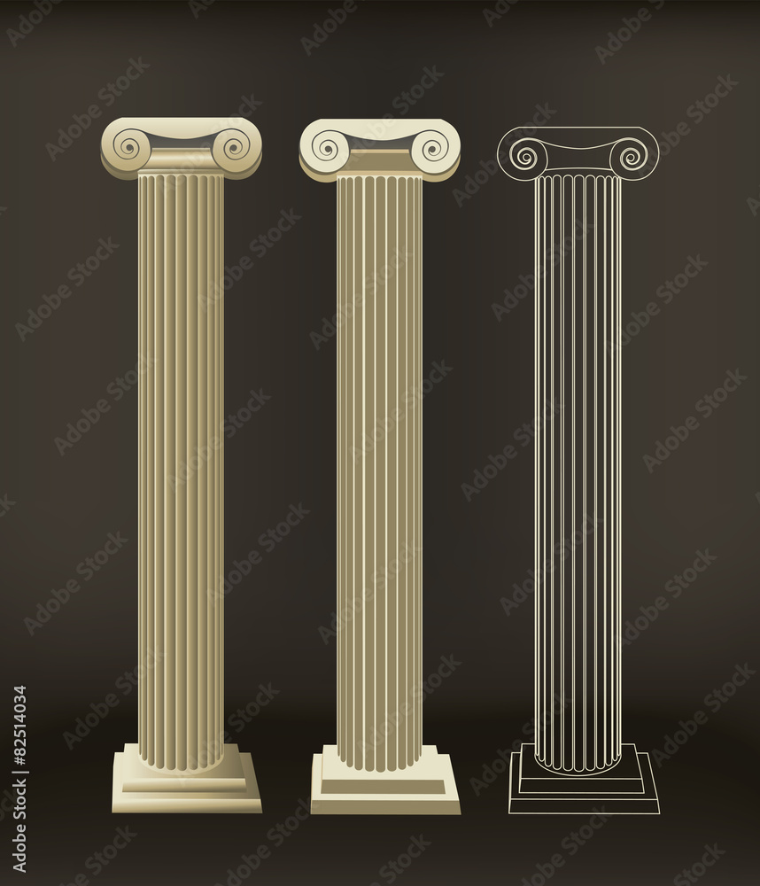 Roman Column Illustrated In Different Styles Roman Column Illustrated In Different Styles
