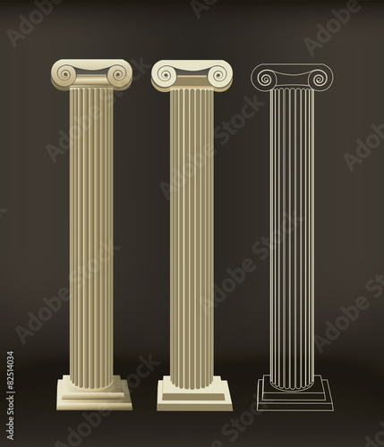 Roman Column Illustrated In Different Styles