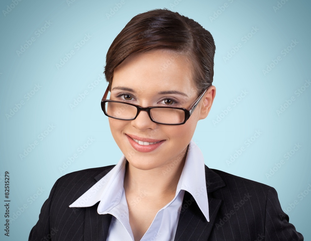 Glasses. Smiling Businesswoman