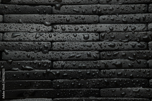 Obraz na płótnie Black tile background with water
