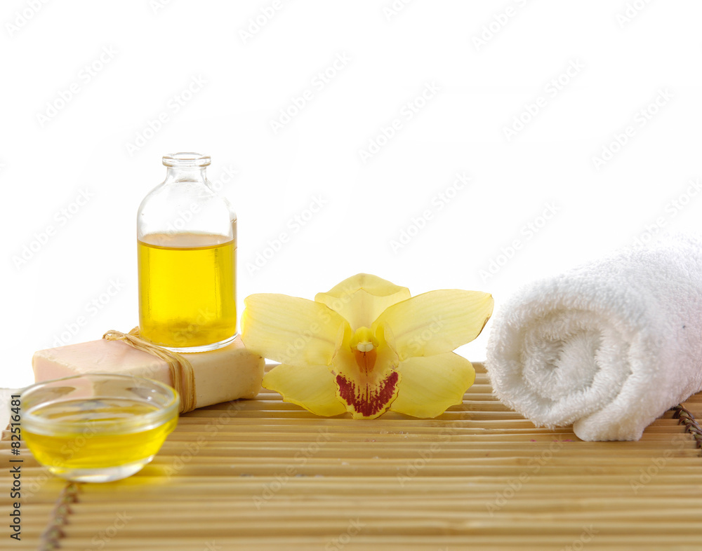 Set for spa on mat Set for spa on mat