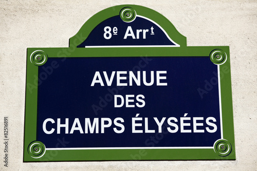 Champs Elysees street sign famous road avenue paris france photo © david_franklin