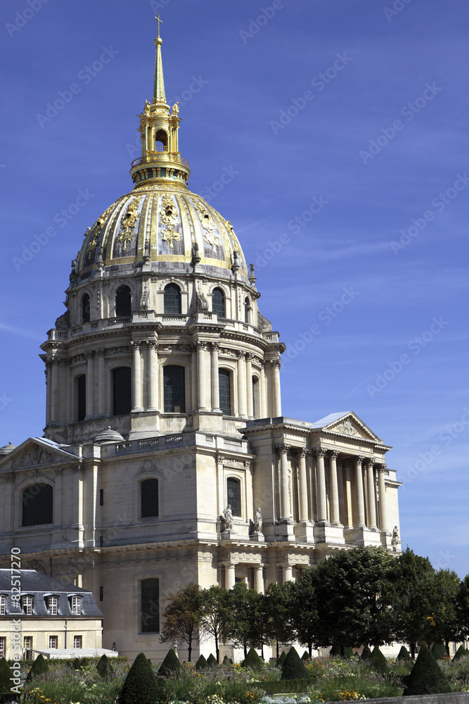 Les Invalides Paris France traditional monument building with dome photo