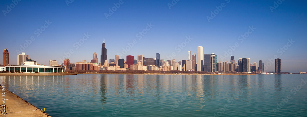 Sunrise Color Sky Lake Michigan Chicago Illinois City Skyline