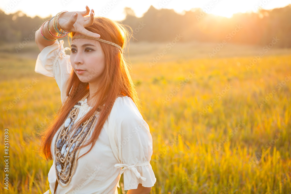 Hippie woman posing Hippie woman posing