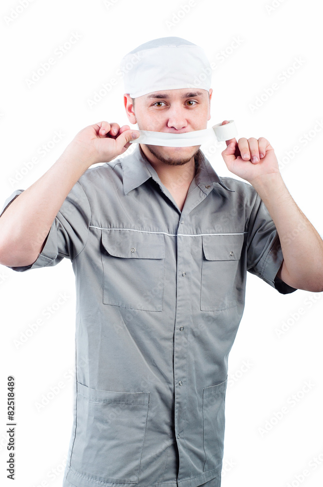 Portrait of a first aid man - medic, doctor Portrait of a first aid man - medic, doctor