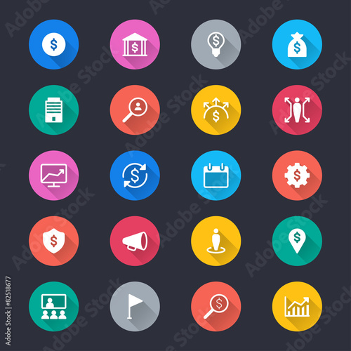 Business simple color icons