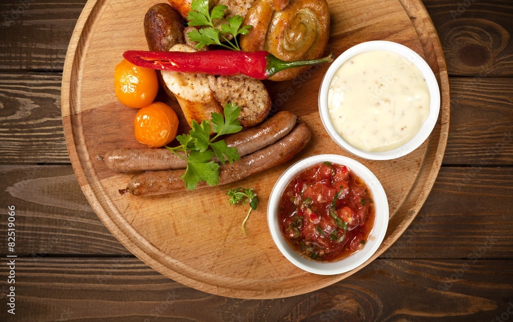 German. Sausage with cabbage