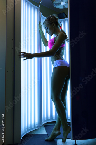 Woman getting tan