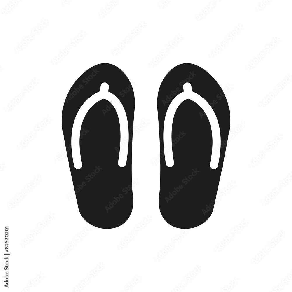 The flip flops icon. Vacation symbol. Flat The flip flops icon. Vacation symbol. Flat