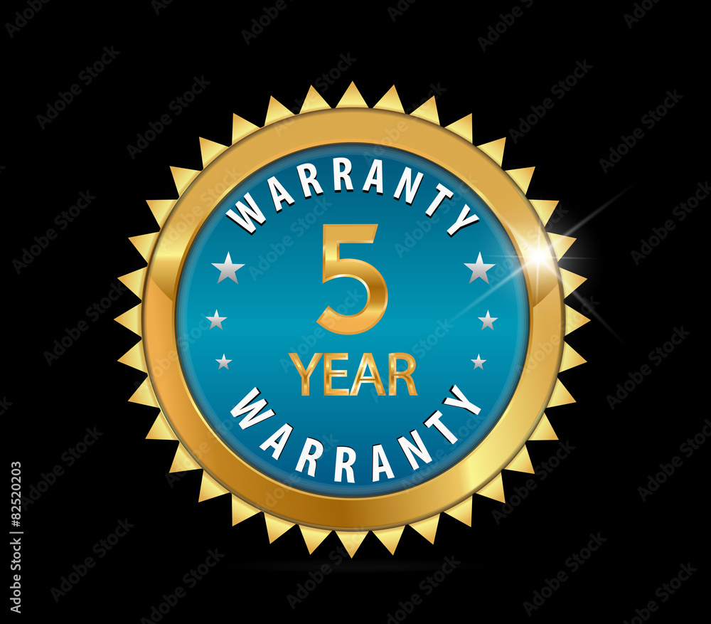 Fototapeta premium golden blue metallic 11 year, 11 year warranty badge