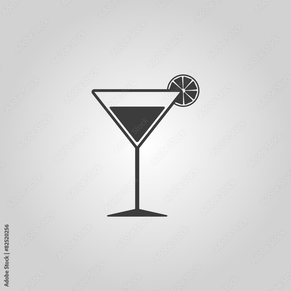 The cocktail icon. Alcohol symbol. Flat The cocktail icon. Alcohol symbol. Flat