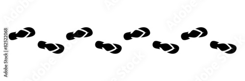 Flip-Flops, menschliche Fußspur, Icon, schwarz, freigestellt