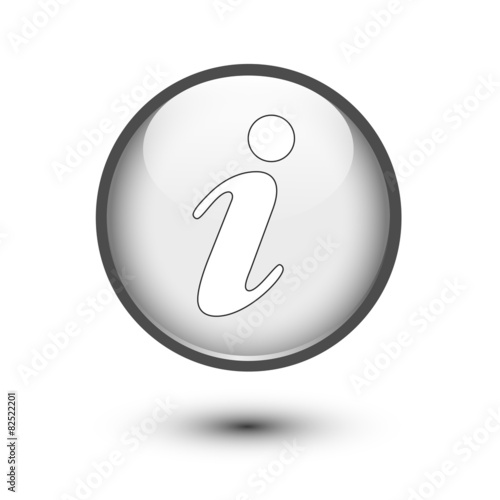 Gray information icon on white