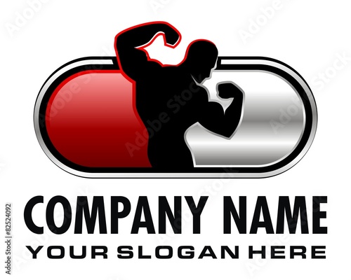 man fitnes muscle logo image vector