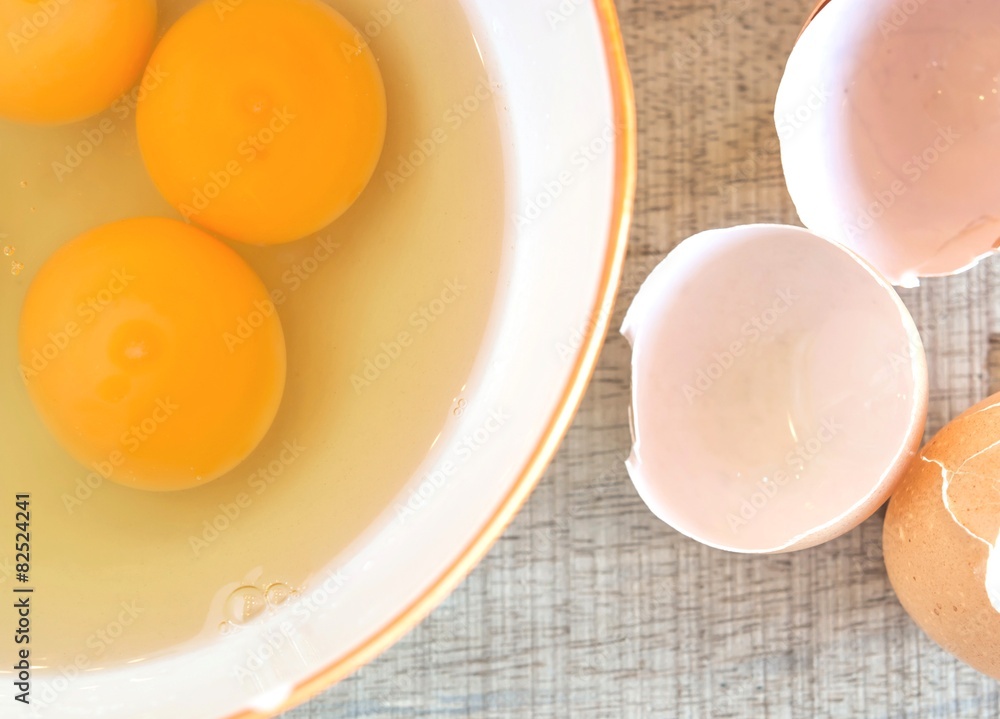 Egg and Yolk on dish Egg and Yolk on dish