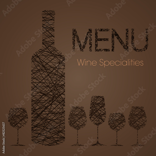 Wines specialities menu - brown design