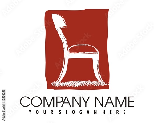 seat chair red logo image vector