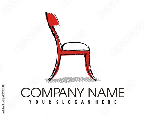 seat chair red logo image vector