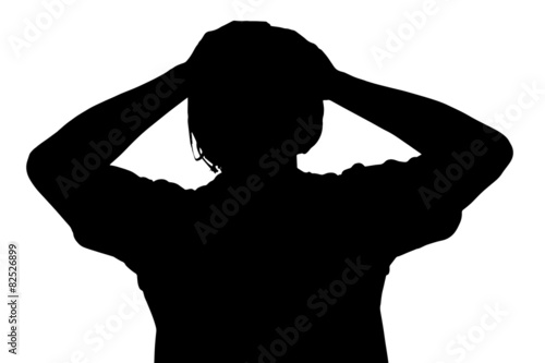 Vector silhouette of man.