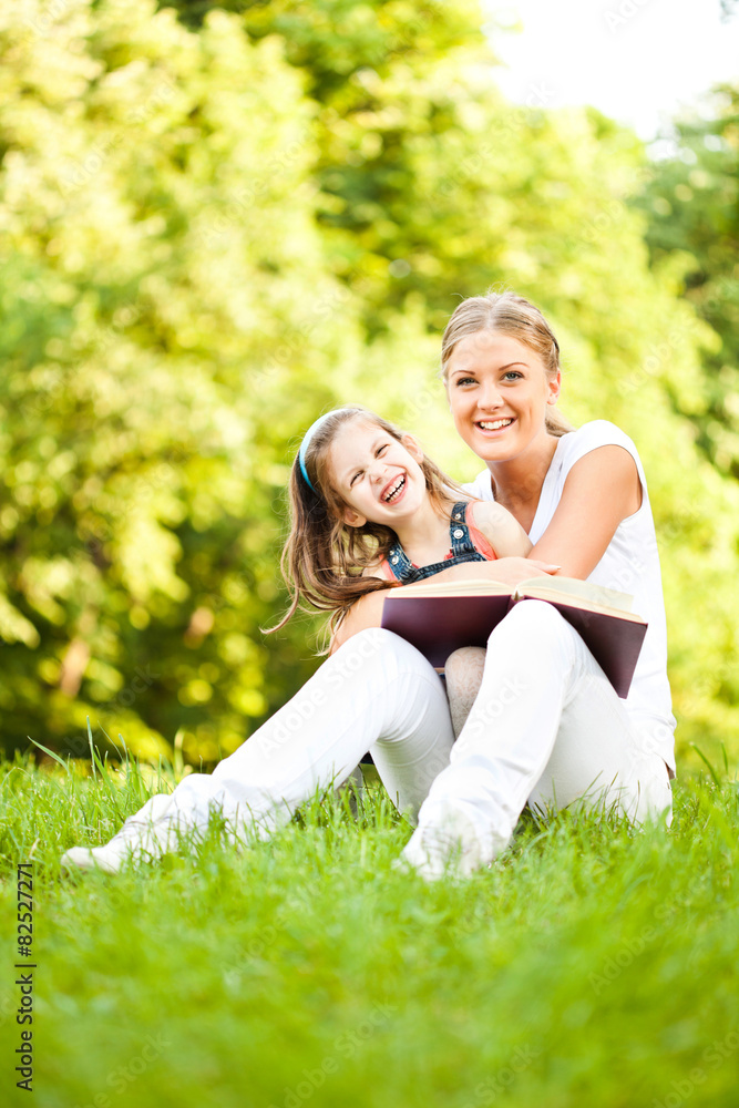 Mother and daughter learning about nature Mother and daughter learning about nature