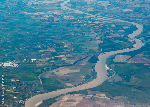 po longest italian river aerial view