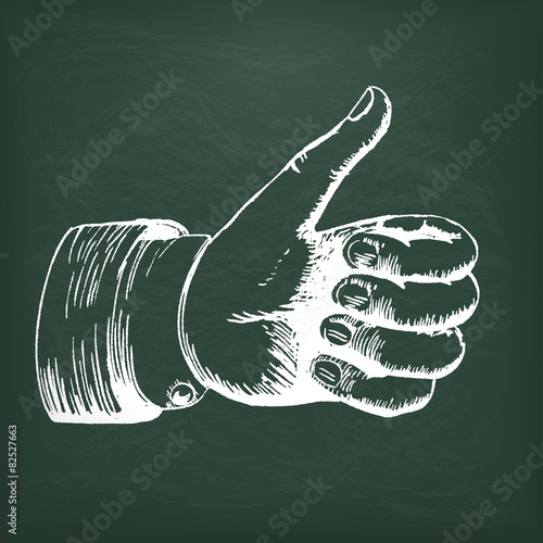 Kreidetafel Hand Daumen Hoch
