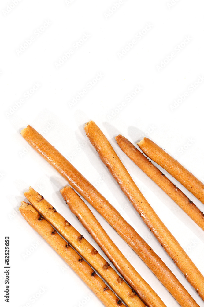 Isolated breadsticks on white