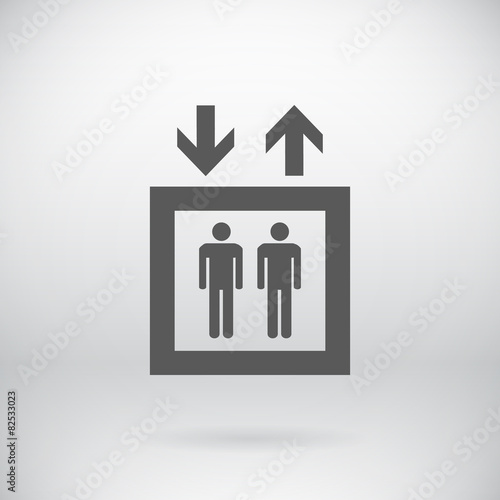 Flat Elevator Sign Vector People Lift Symbol Background