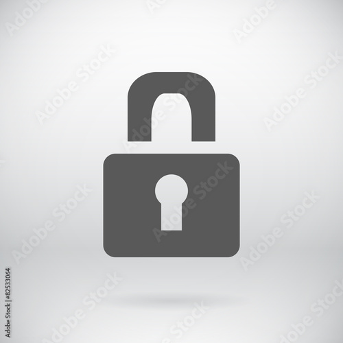 Flat Lock Unlock Sign Vector Security Symbol Background