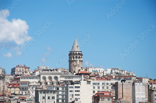 View of galata district and Glata Tower, Istanbul, Turkey