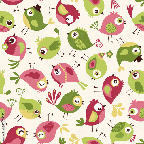 seamless birds pattern  