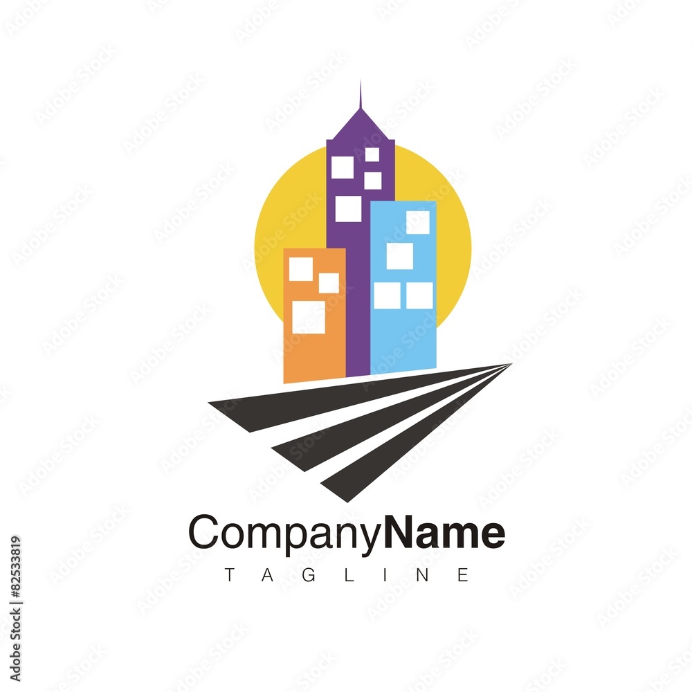 Fototapeta premium city building vector logo icon