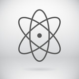 Flat Atom Sign Vector Chemistry Symbol Background