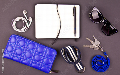 still life of random objects of modern human. 