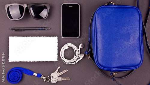 still life of random objects of modern human. 