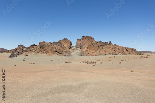 Volcanic / desert landscape - sand , rocks,