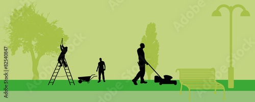 Vector silhouette of people.