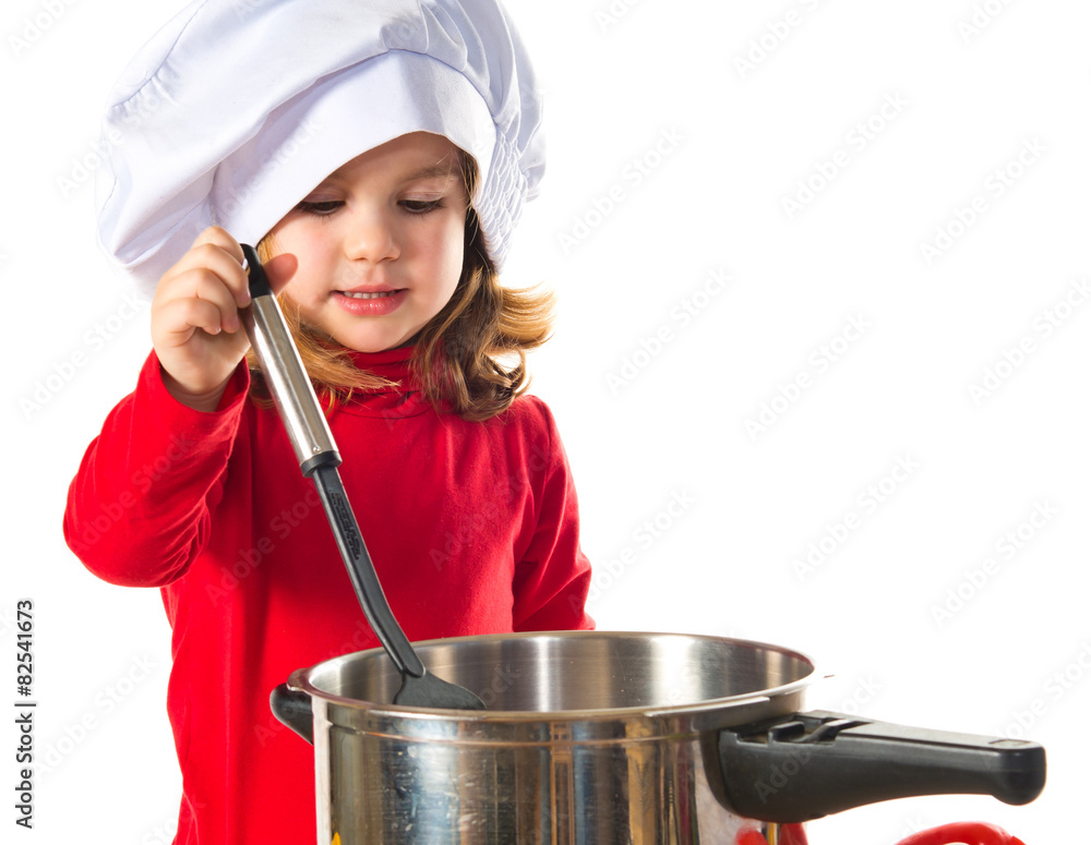 Little girl playing cooking Little girl playing cooking