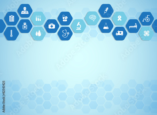 Medical background and icons to treat patients.