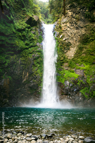 Waterfall in a mountain gorge  Philippines.