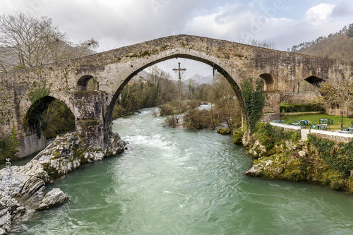 Roman stone bridge in Cangas de Onis